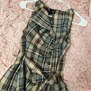 NWT Cider Plaid Sleeveless Button-Down Dress